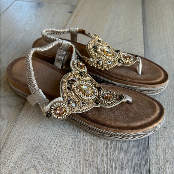Gold Bohemian Sandals - Picture 2 of 3